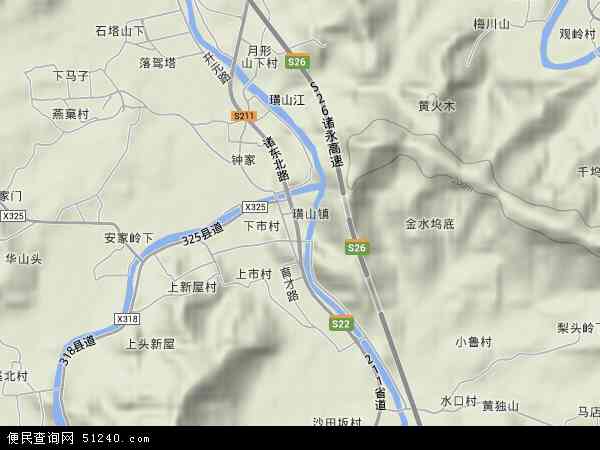 中国浙江省绍兴市诸暨市璜山镇地图(卫星地图)图片
