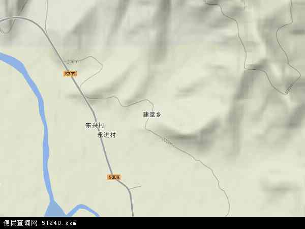 中国黑龙江省牡丹江市林口县建堂乡地图(卫星地图) (600x450)图片