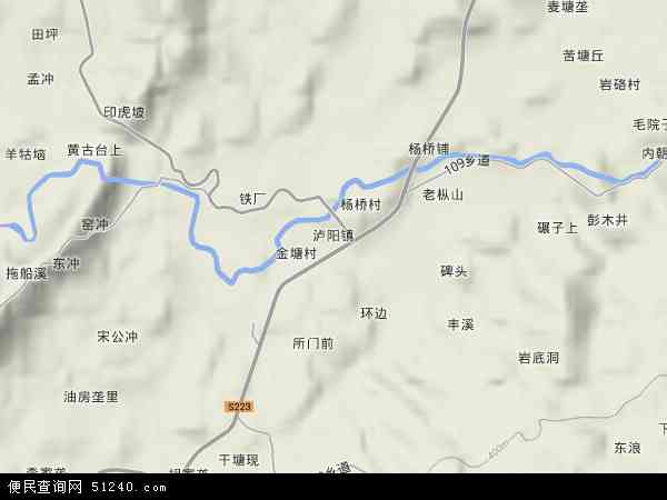 中国湖南省怀化市中方县泸阳镇地图(卫星地图)图片