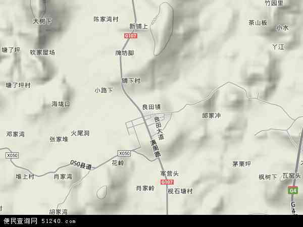 中国湖南省郴州市苏仙区良田镇地图(卫星地图)图片