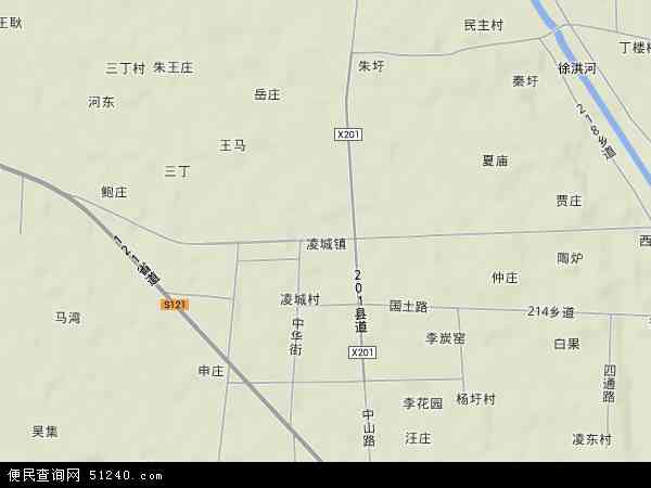 中国江苏省徐州市睢宁县凌城镇地图(卫星地图)图片
