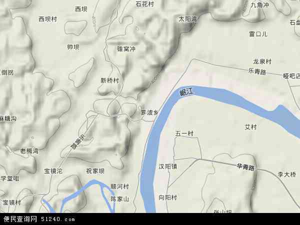 中国四川省眉山市青神县罗波乡地图(卫星地图)图片