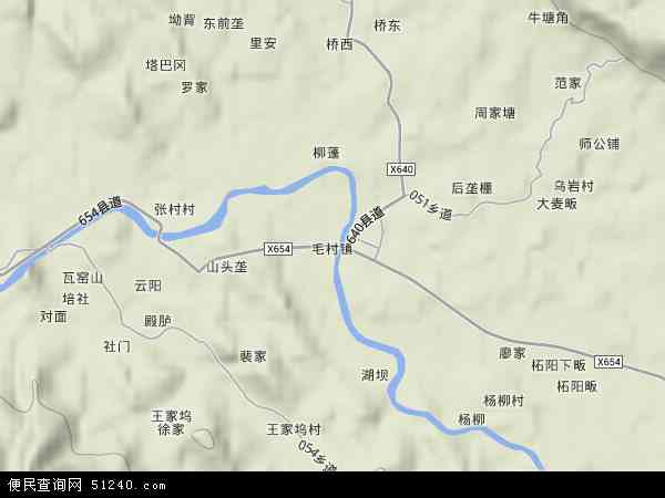 中国江西省上饶市广丰县毛村镇地图(卫星地图)图片