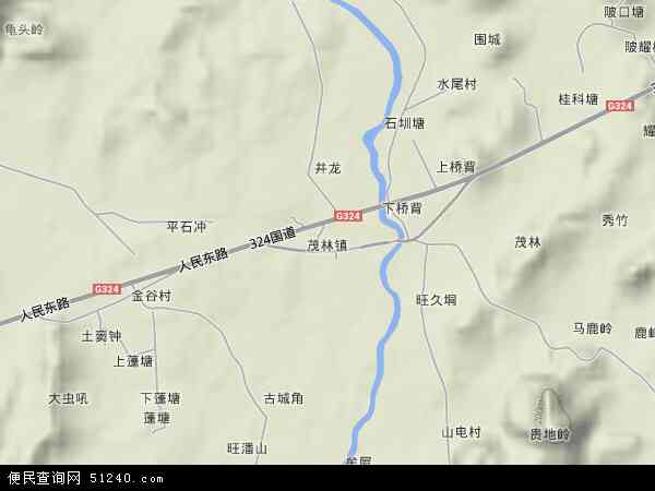 中国广西壮族自治区玉林市玉州区茂林镇地图(卫星地图)图片
