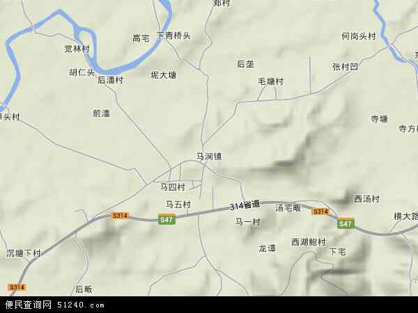 中国浙江省金华市兰溪市马涧镇地图(卫星地图)图片