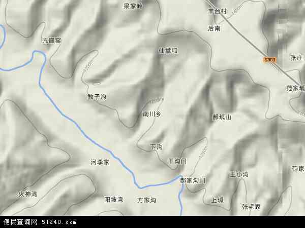 中国甘肃省庆阳市镇原县南川乡地图(卫星地图