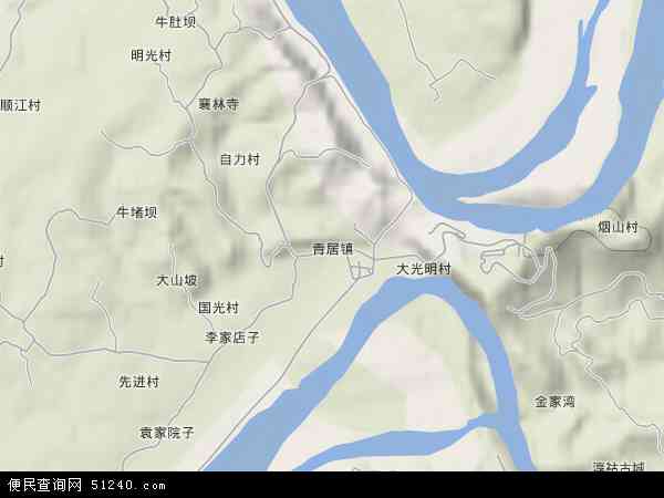 青居镇地形地图图片