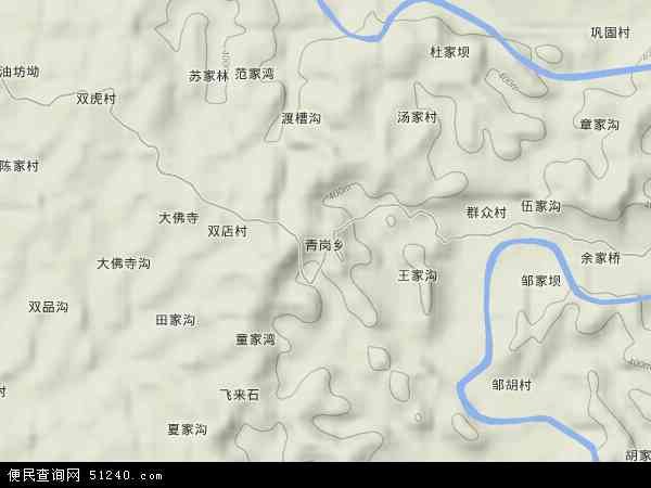 青岗乡地形地图图片