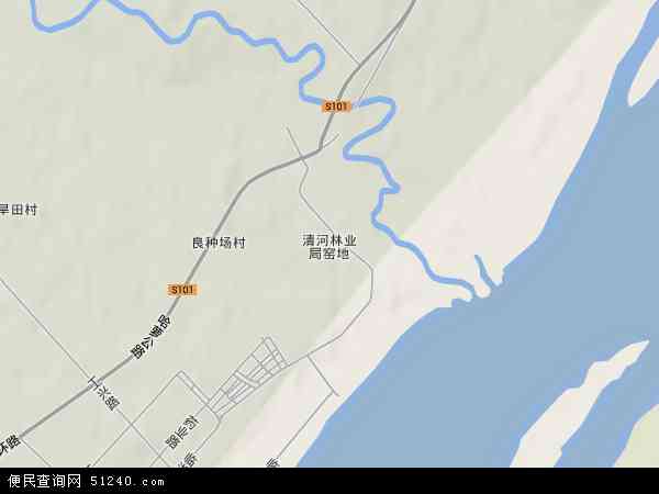 中国黑龙江省哈尔滨市通河县清河林业局地图(卫星地图)图片