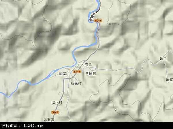 中国广东省韶关市始兴县司前镇地图(卫星地图)图片