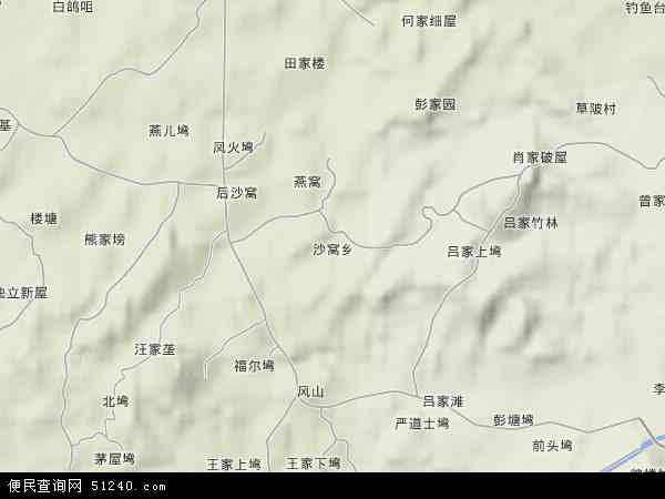 中国湖北省鄂州市鄂城区沙窝乡地图(卫星地图)