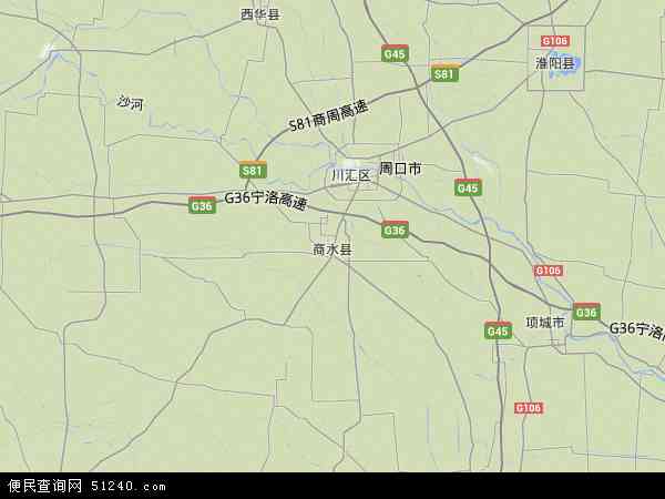 中国河南省周口市商水县地图(卫星地图)图片