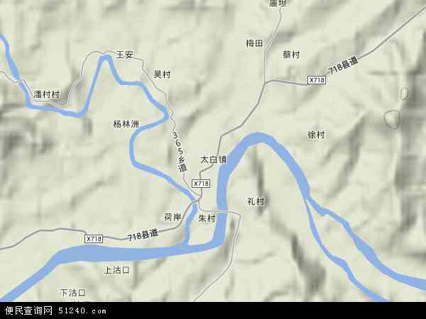 中国江西省上饶市婺源县太白镇地图(卫星地图)图片