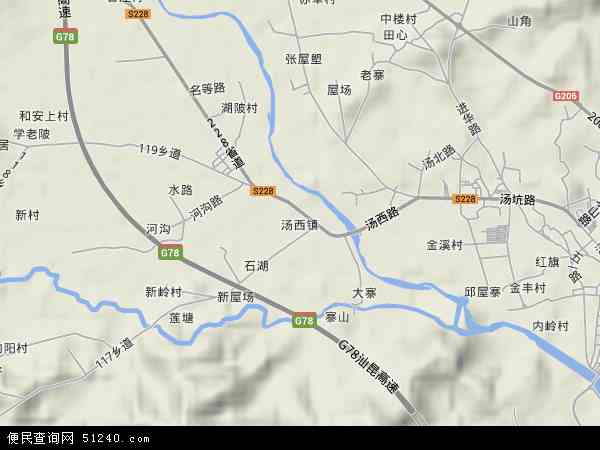 广东省梅州市丰顺县汤西镇地图(地图)