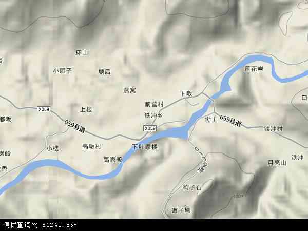 中国安徽省六安市金寨县铁冲乡地图(卫星地图