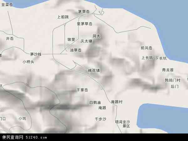 中国浙江省舟山市普陀区桃花镇地图(卫星地图)图片