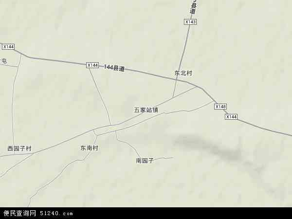 中国吉林省松原市扶余市五家站镇地图(卫星地图) (600x450)图片