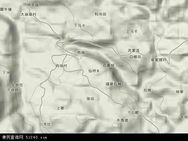 中国贵州省黔南布依族苗族自治州福泉市仙桥乡地图(卫星地图)图片