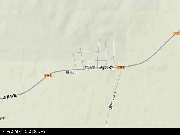 中国黑龙江省哈尔滨市通河县祥顺镇地图(卫星地图)图片