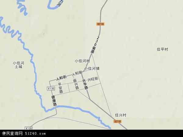 中国黑龙江省双鸭山市饶河县小佳河镇地图(卫星地图)图片