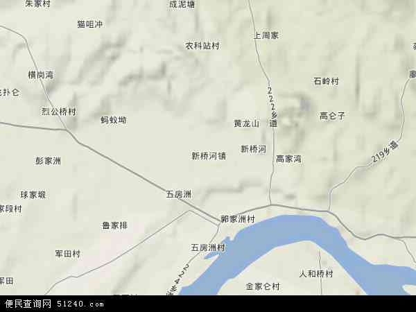 中国湖南省益阳市资阳区新桥河镇地图(卫星地图)图片