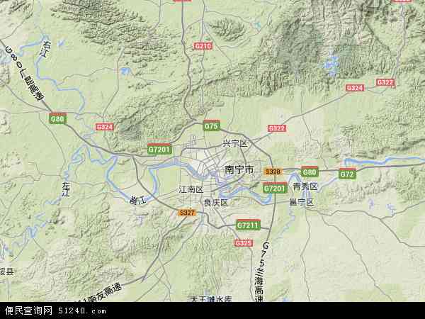 中国广西壮族自治区南宁市西乡塘区地图(卫星地图)图片