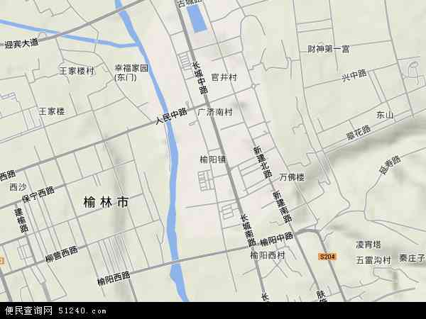 陕西省榆林市榆阳区榆阳镇地图(地图)