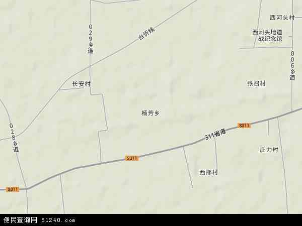 中国山西省忻州市定襄县杨芳乡地图(卫星地图)图片