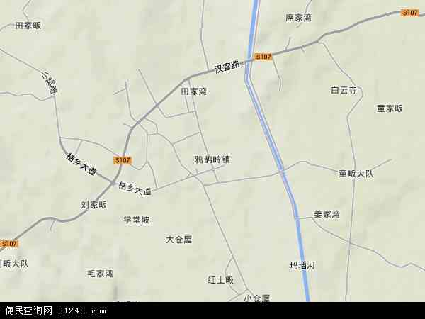 中国湖北省宜昌市夷陵区鸦鹊岭镇地图(卫星地图)图片
