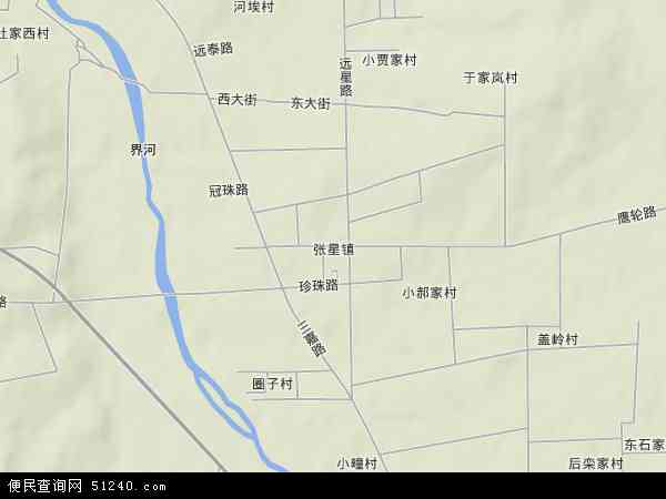 中国山东省烟台市招远市张星镇地图(卫星地图)图片