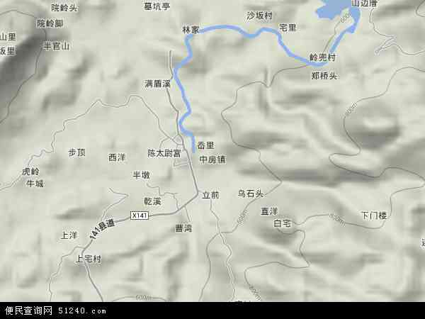 中国福建省福州市罗源县中房镇地图(卫星地图)图片