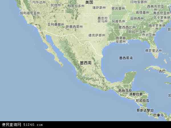 墨西哥比利亚埃尔莫萨地图(卫星地图)