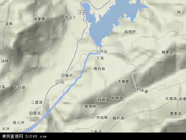 中国湖北省黄冈市罗田县白庙河乡地图(卫星地图)图片