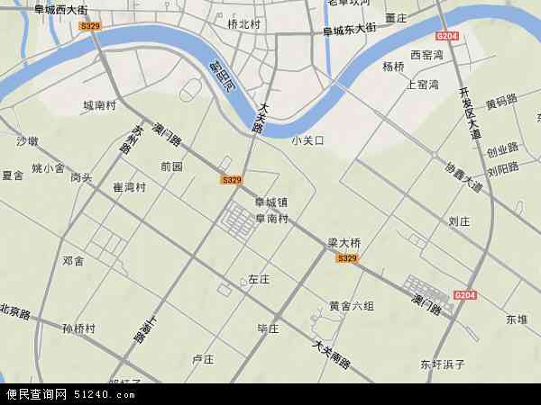 中国江苏省盐城市阜宁县阜城镇地图(卫星地图)图片