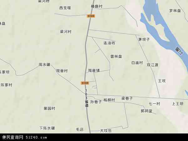 中国四川省眉山市彭山县观音镇地图(卫星地图)图片