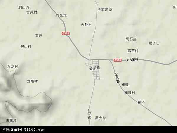 花桥镇地形地图