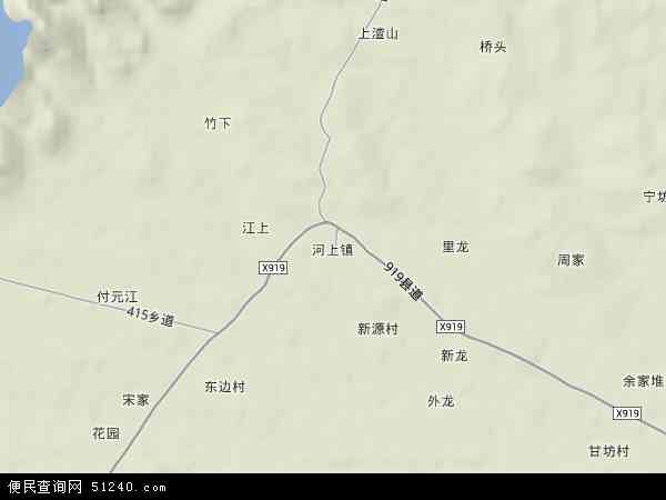 中国江西省抚州市崇仁县河上镇地图(卫星地图)图片
