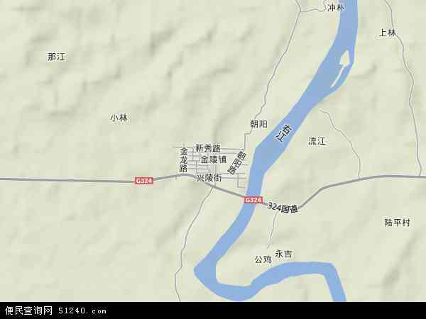 中国广西壮族自治区南宁市西乡塘区金陵镇地图