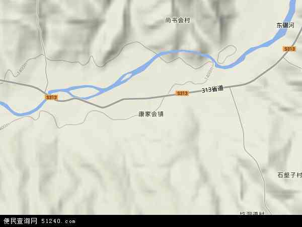 中国山西省忻州市静乐县康家会镇地图(卫星地图)图片
