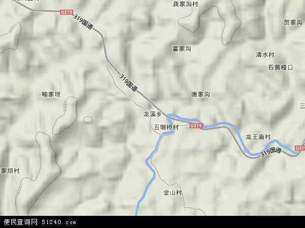 中国四川省资阳市乐至县龙溪乡地图(卫星地图)图片