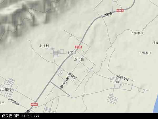 中国陕西省渭南市韩城市龙门镇地图(卫星地图)图片