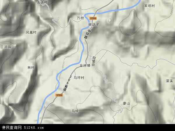 中国四川省乐山市峨眉山市龙池镇地图(卫星地