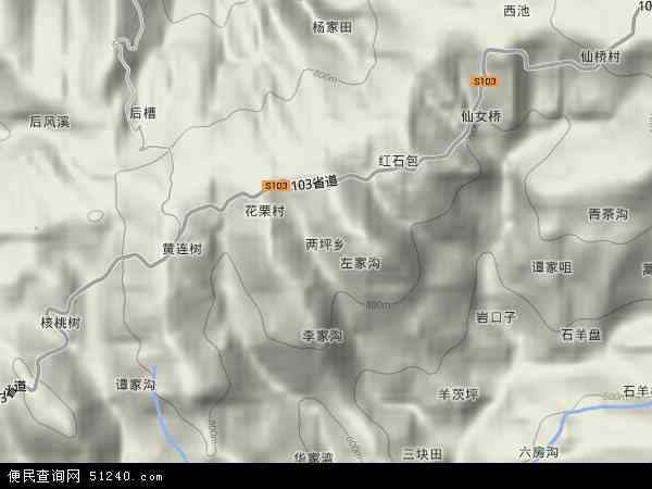 中国重庆市巫山县两坪乡地图(卫星地图)