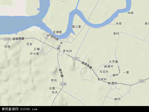 中国广东省江门市新会区罗坑镇地图(卫星地图)图片