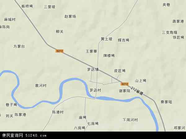 中国湖北省荆门市京山县罗店镇地图(卫星地图)图片