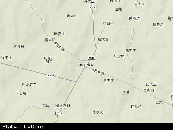 中国安徽省六安市裕安区狮子岗乡地图(卫星地图)图片