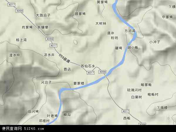 中国河南省信阳市商城县苏仙石乡地图(卫星地图)图片