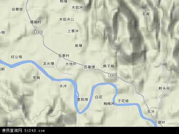 中国广西壮族自治区玉林市容县石寨镇地图(卫星地图)图片