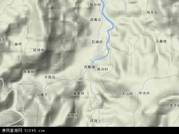 中国四川省宜宾市筠连县双腾镇地图(卫星地图)图片