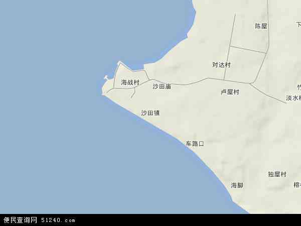 中国广西壮族自治区北海市合浦县沙田镇地图(卫星地图)图片